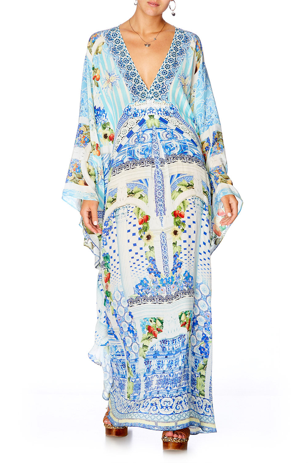CAMILLA A NIGHT TO REMEMBER LONG KAFTAN WITH WAIST TAB