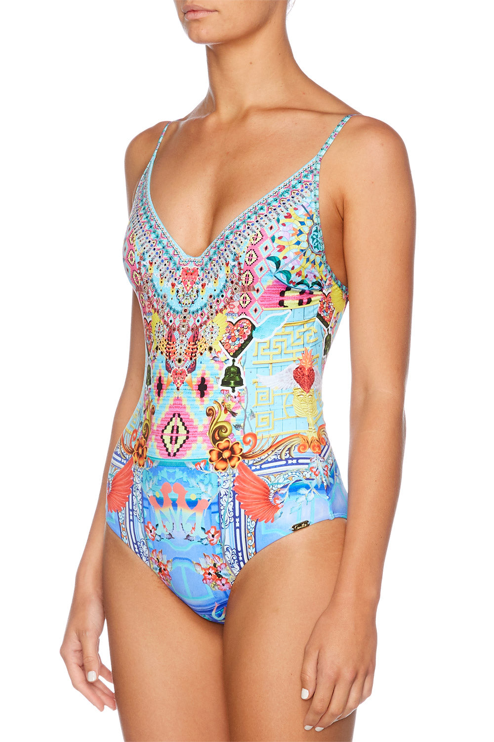 CLOSE TO MY HEART WIRED V-NECK ONE PIECE