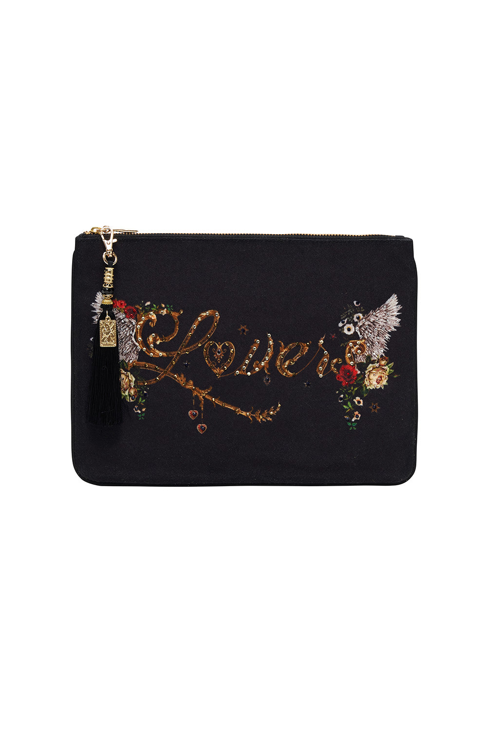 SMALL CANVAS CLUTCH SOLID BLACK