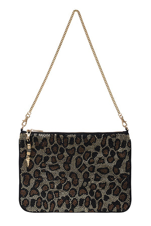 ZIP TOP CLUTCH WITH CHAIN MULTI