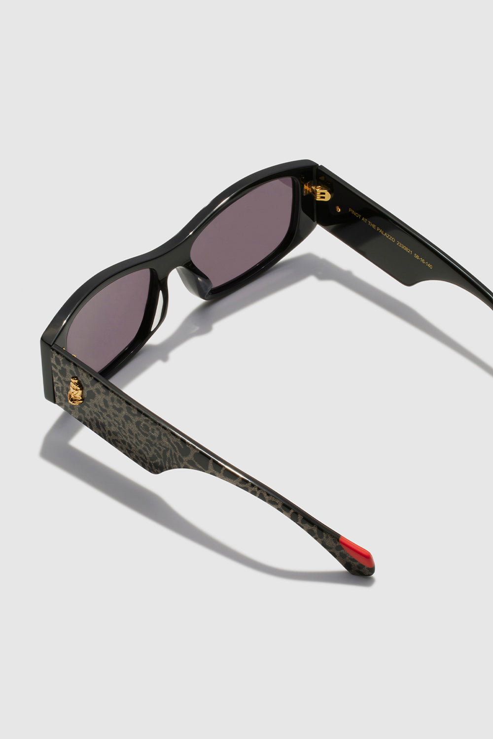 PINOT AT THE PALAZZO SUNGLASSES BLACK / BROWN GLITTER LEOPARD