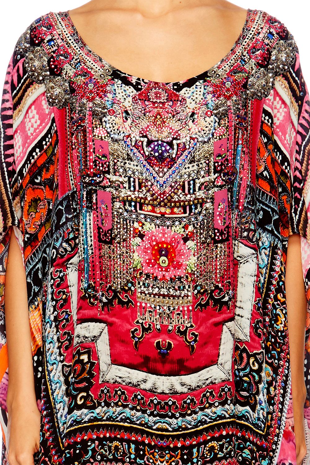 STRAIGHT AND NARROW ROUND NECK KAFTAN