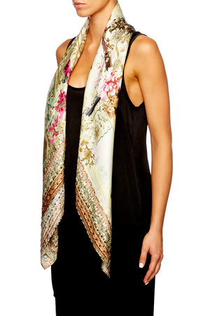 GIRL IN THE GARDEN LARGE SQUARE SCARF