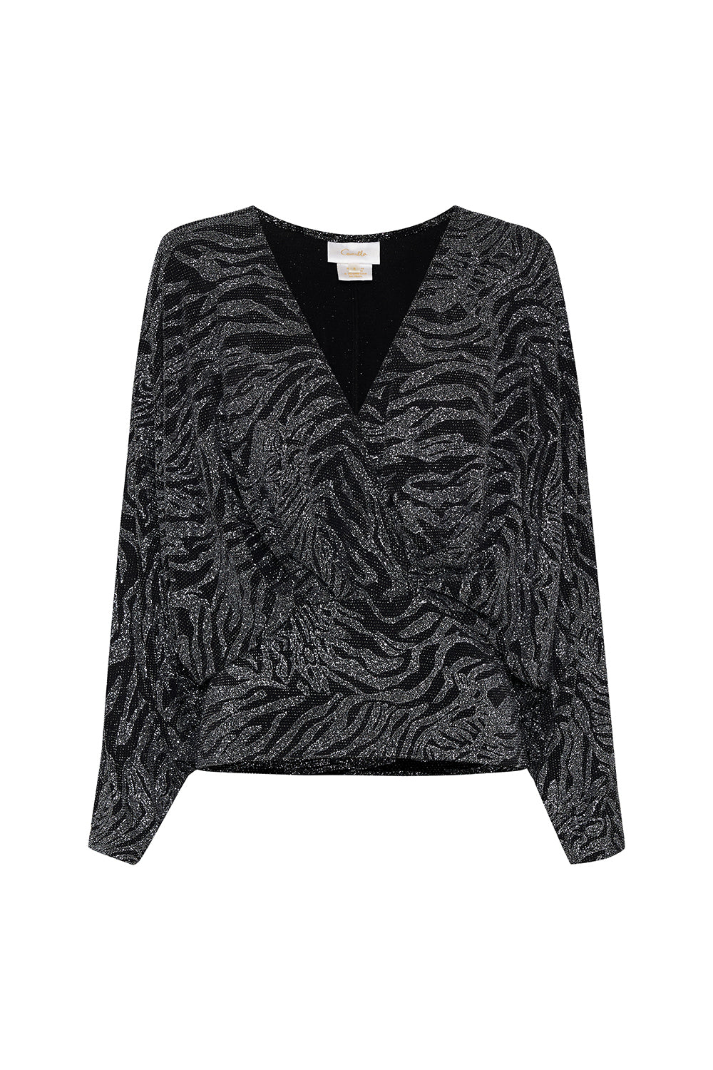 DOLMAN SLEEVE JERSEY TOP SOLID BLACK