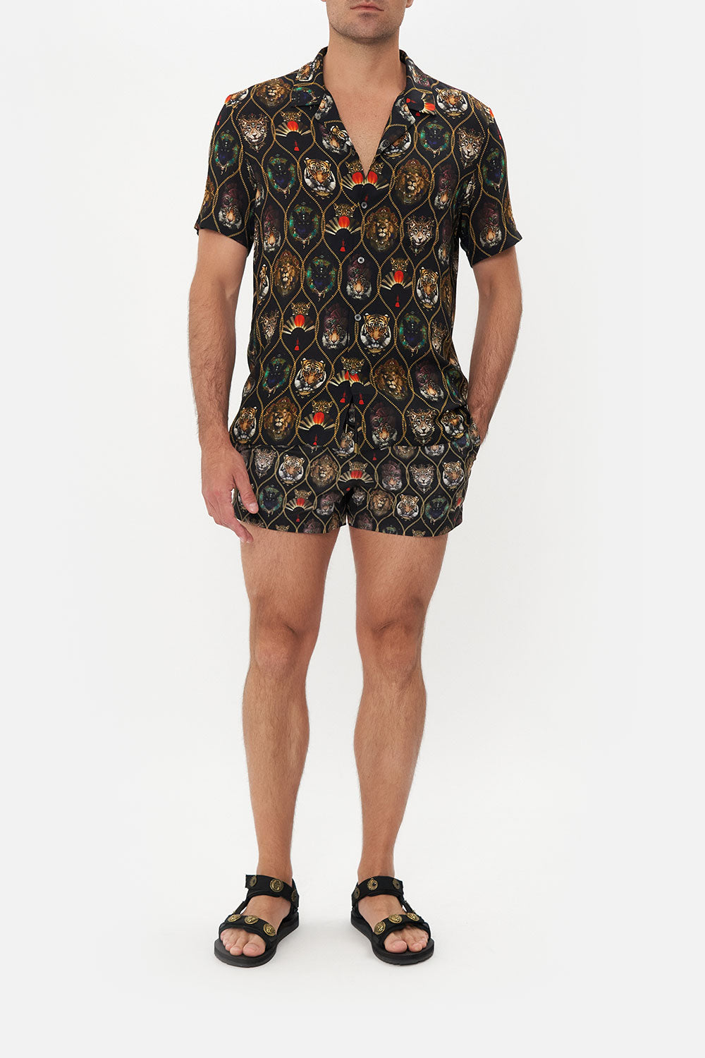 SHORT SLEEVE CAMP COLLARED SHIRT JAGGIS JEWELS