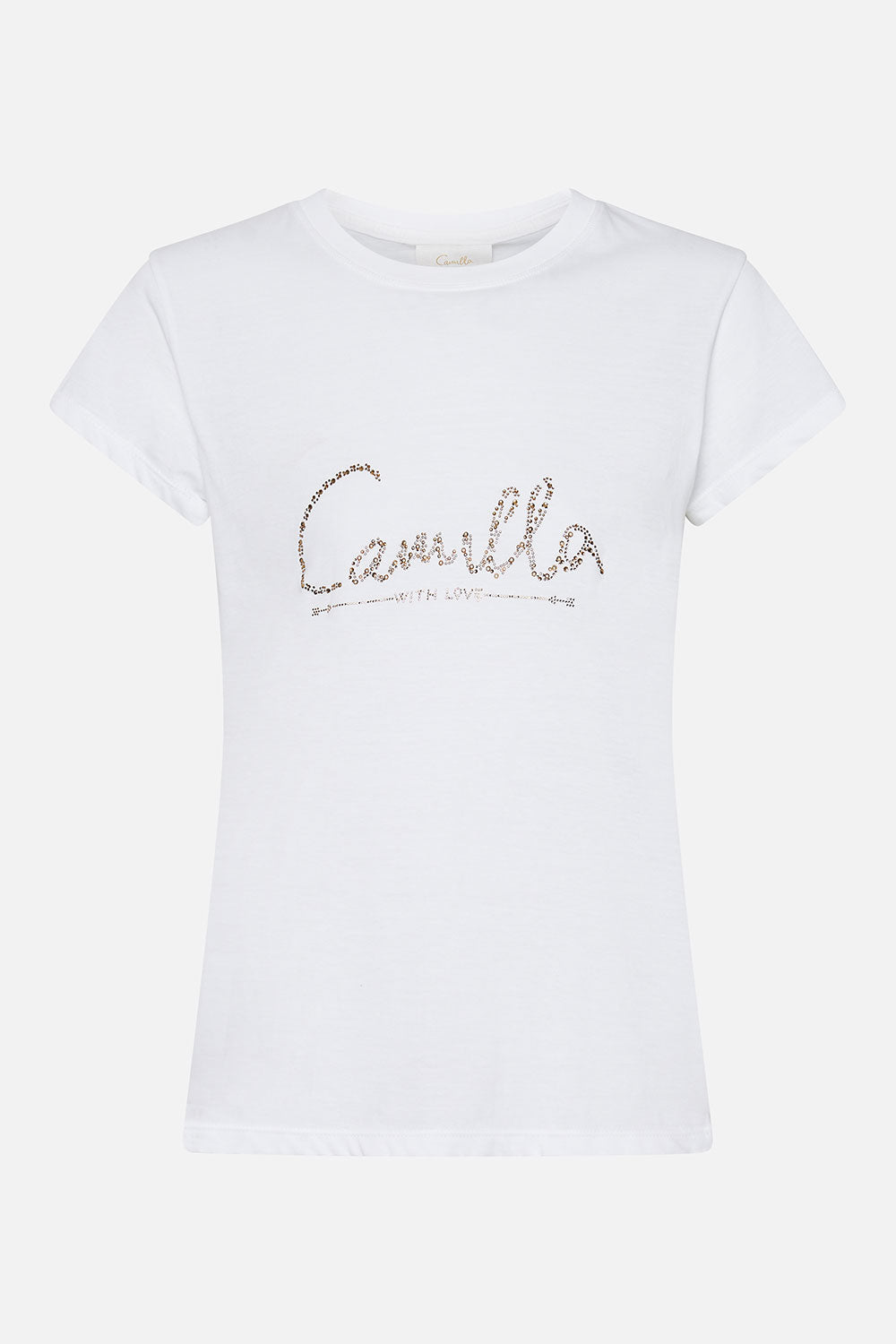 SLIM FIT ROUND NECK T-SHIRT LOGO CAPSULE - SOLID WHITE
