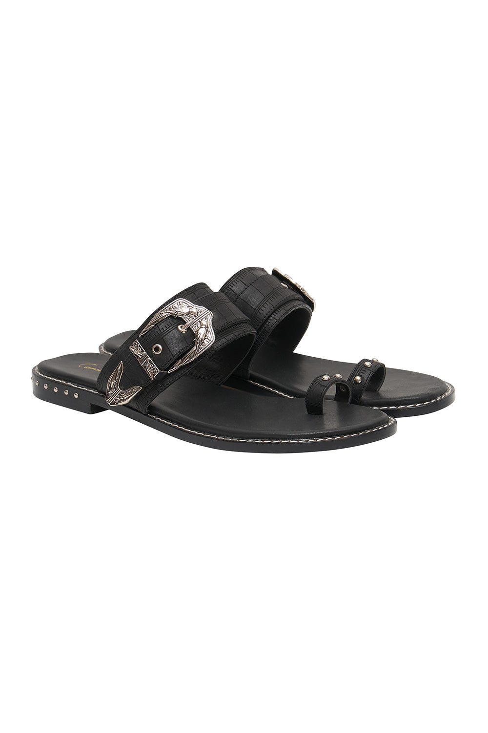 BIRD BUCKLE TOE LOOP SLIDE SOLID BLACK