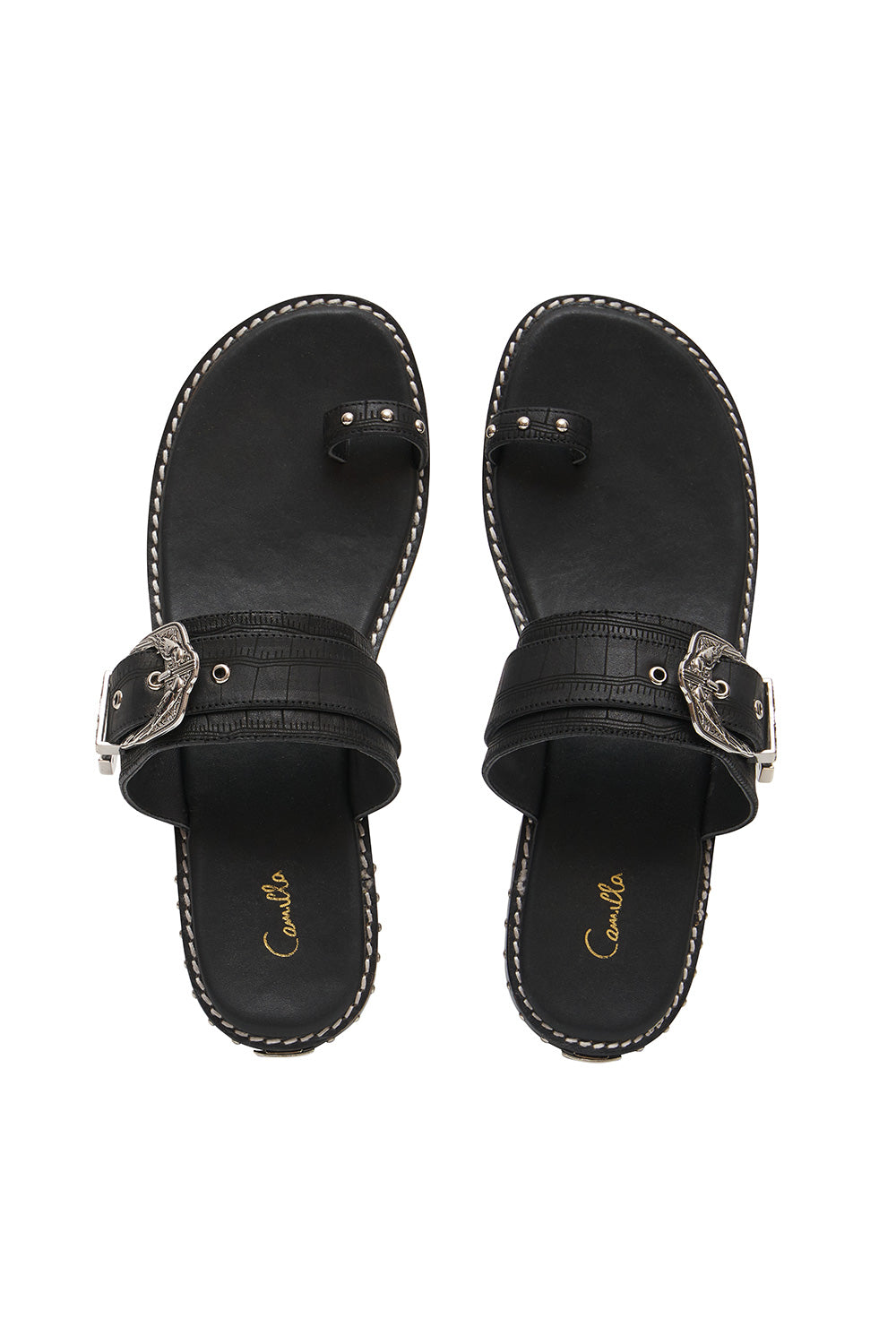 BIRD BUCKLE TOE LOOP SLIDE SOLID BLACK