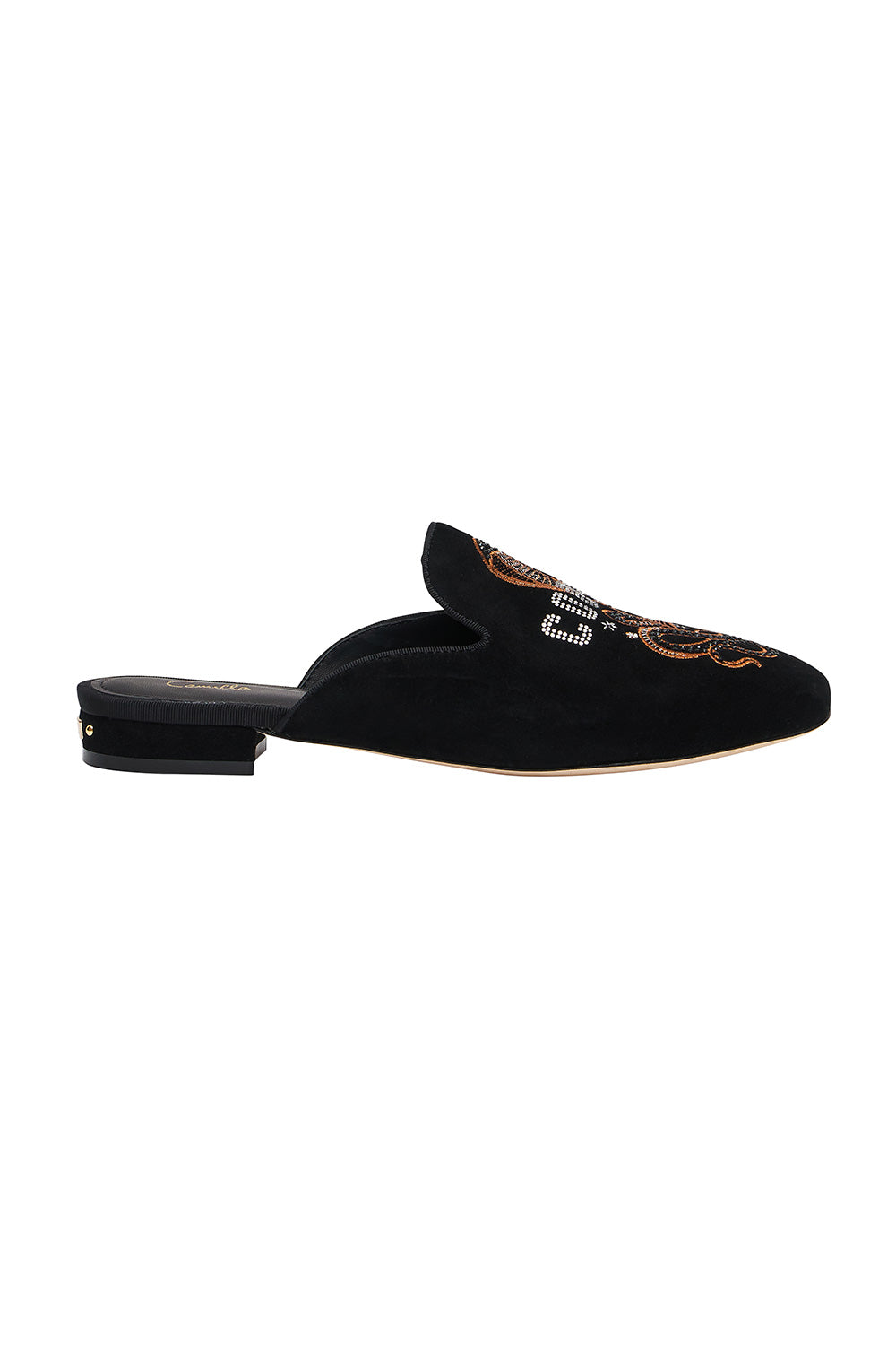 SQUARE TOE SLIPPER SOLID BLACK