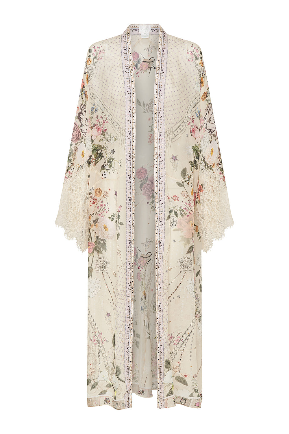 LONG ROBE WITH BACK PANEL PHOENIX FLOWER