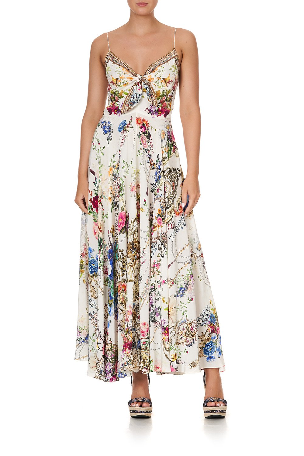 LONG DRESS WITH TIE FRONT BY THE MEADOW
