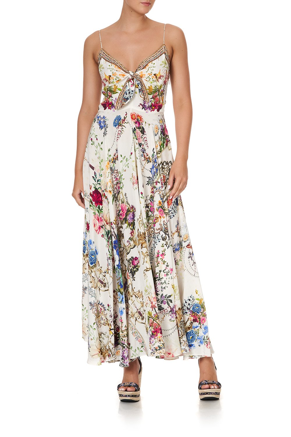 LONG DRESS WITH TIE FRONT BY THE MEADOW