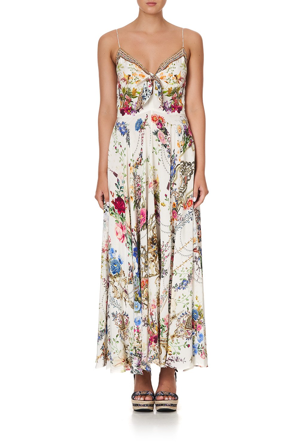 LONG DRESS WITH TIE FRONT BY THE MEADOW