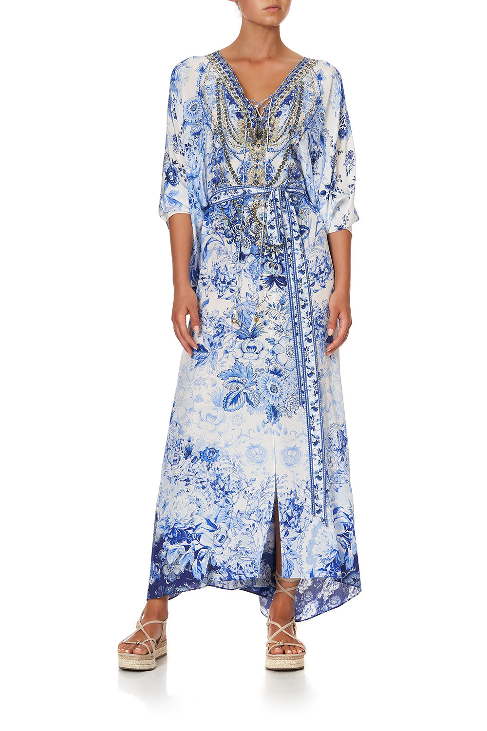 SPLIT HEM LACE UP KAFTAN HIGH TEA