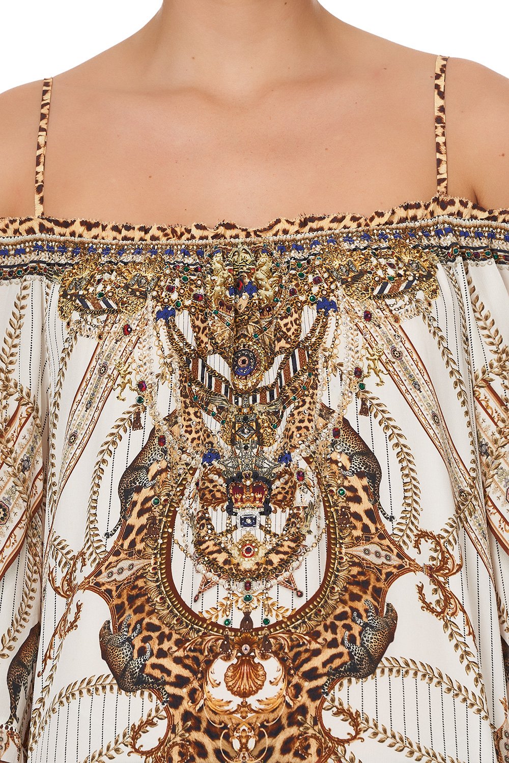 OFF SHOULDER DRESS WITH STRAPS MIND YOUR MANOR