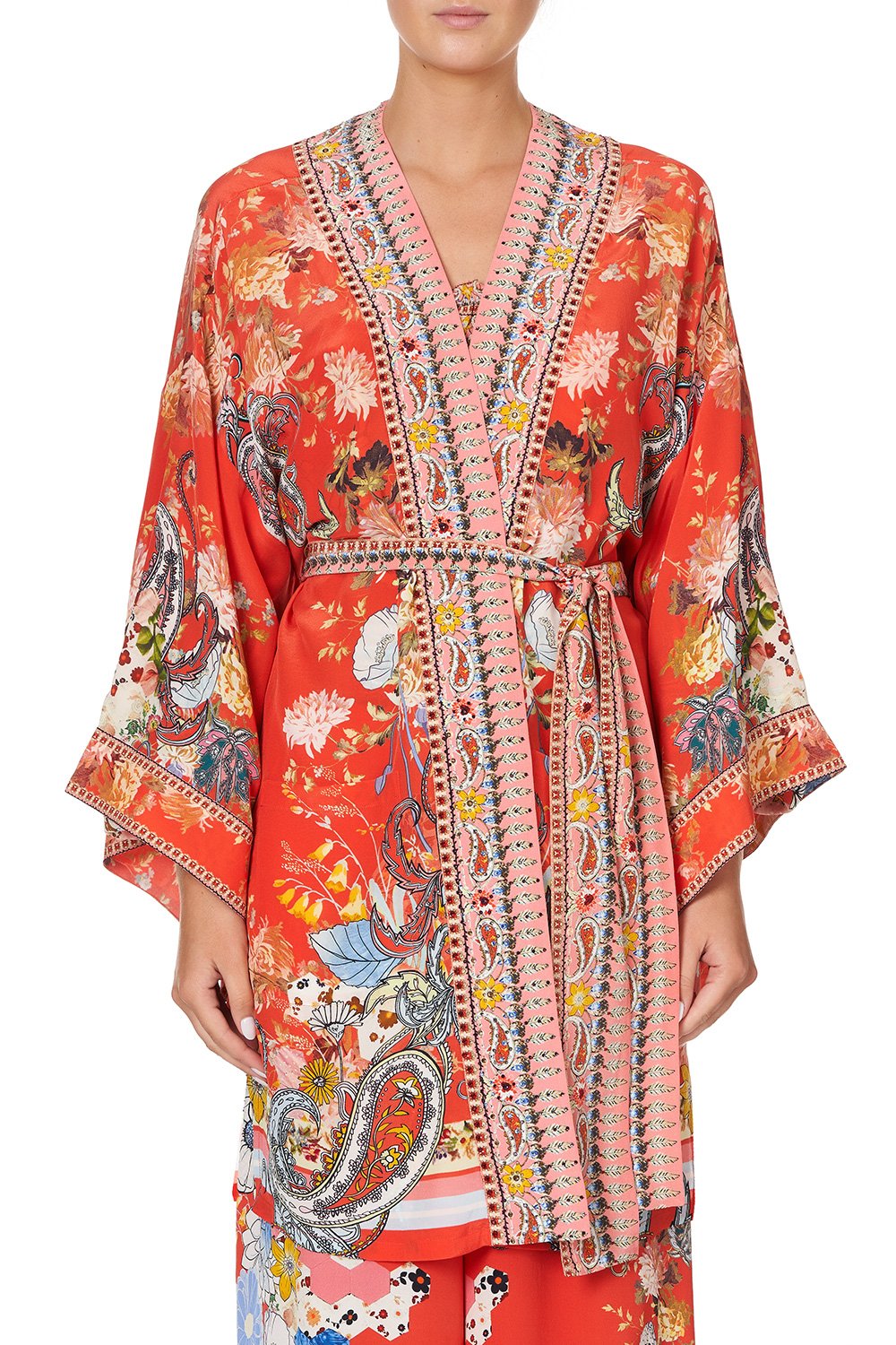 KIMONO WITH TIE BELT PAISLEY IN PATCHES