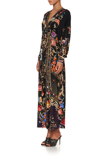 JERSEY WRAP DRESS WITH EXAGGERATED BLOUSON SLEEVE EASY TIGER