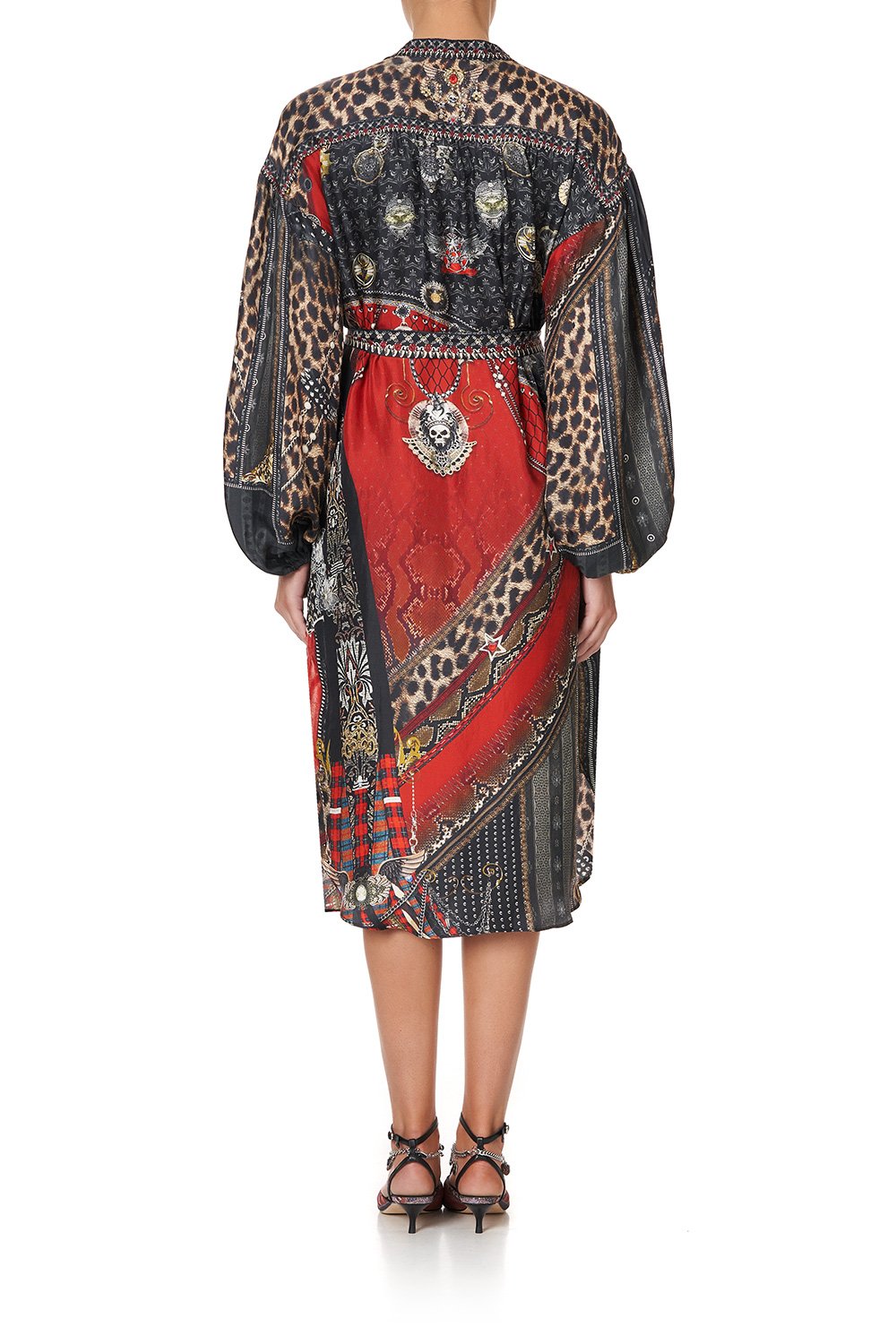 BLOUSON SLEEVE MIDI DRESS LONDON CALLING