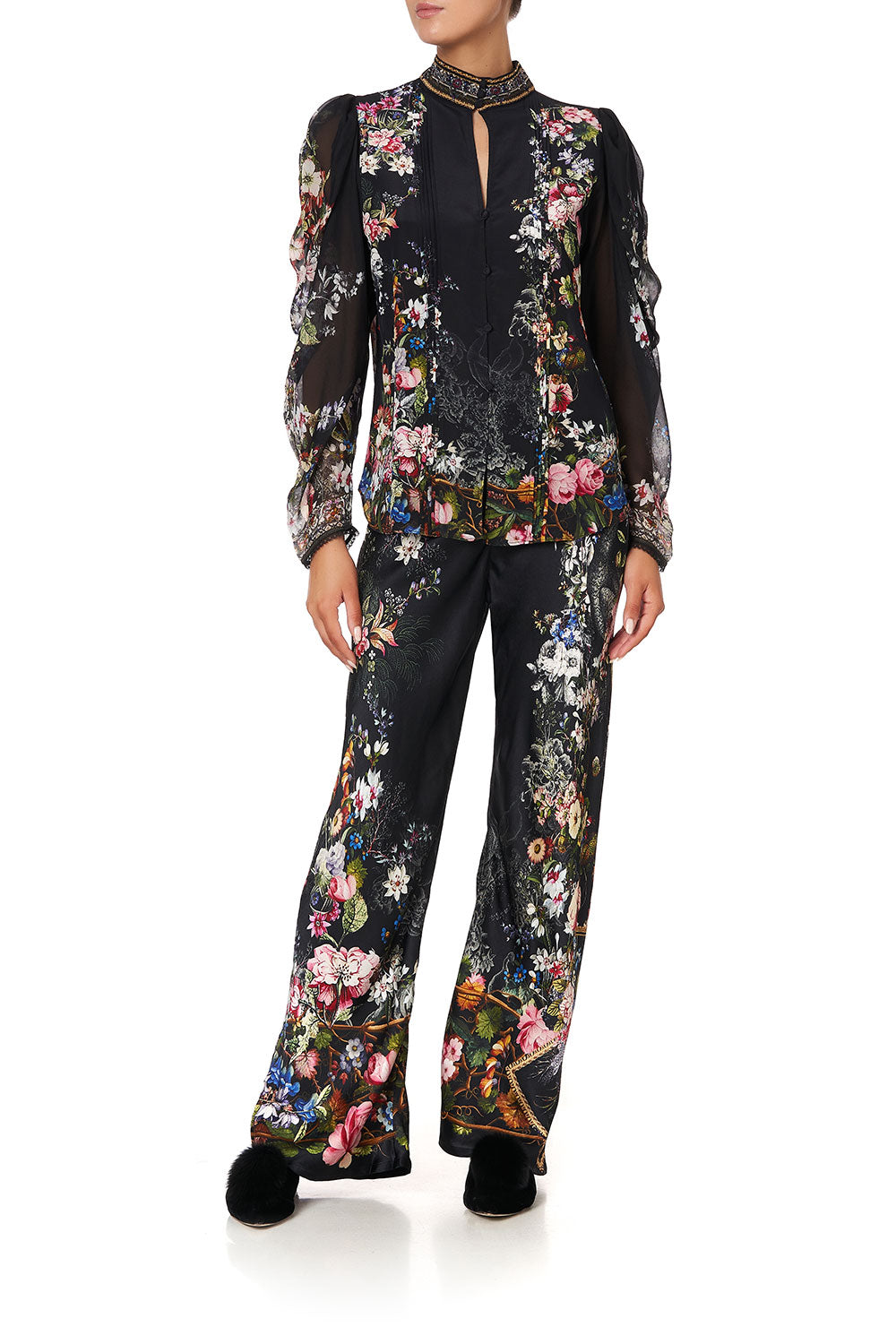 PINTUCK BLOUSE WITH DRAPED SLEEVE FROM THE ARCHIVES