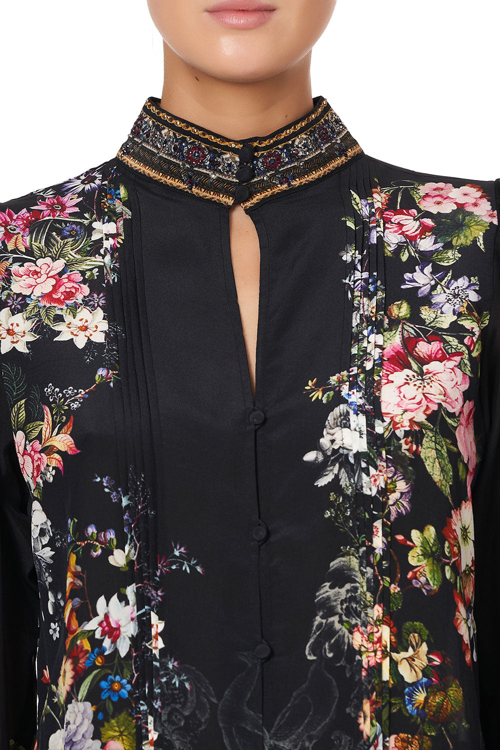 PINTUCK BLOUSE WITH DRAPED SLEEVE FROM THE ARCHIVES