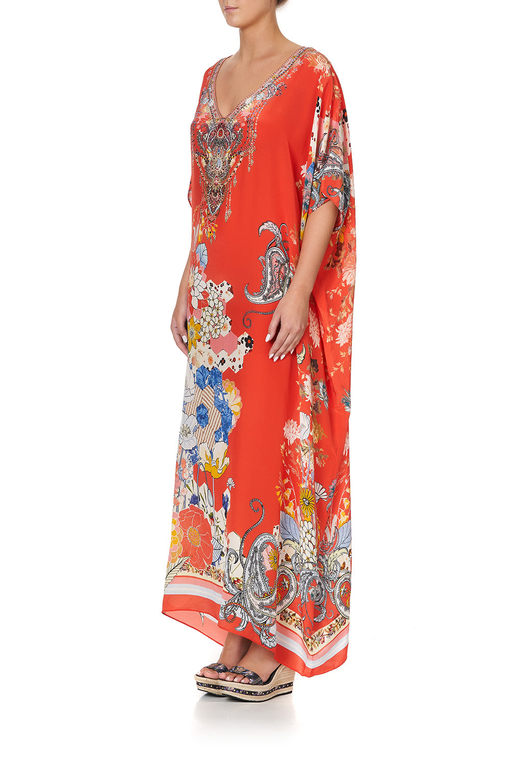 V-NECK KAFTAN PAISLEY IN PATCHES