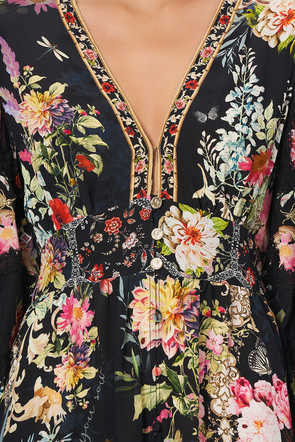 BUTTON FRONT FRILL DRESS HAMPTON HIVE