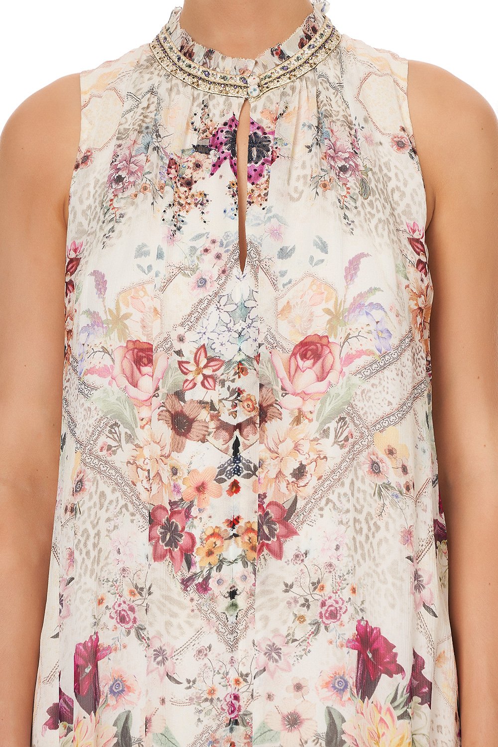 HIGH NECK KEYHOLE DRESS SEW IN LOVE