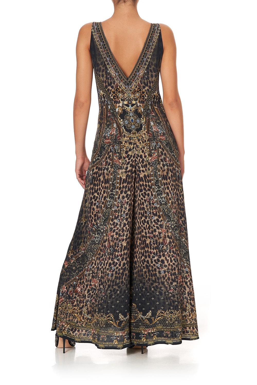 V NECK FLARED JUMPSUIT ABINGDON PALACE