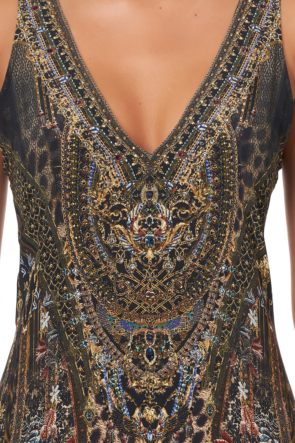 V NECK FLARED JUMPSUIT ABINGDON PALACE