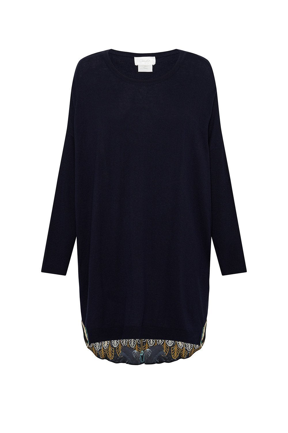 LONG SLEEVE JUMPER WITH PRINT BACK DRIPPING IN DECO