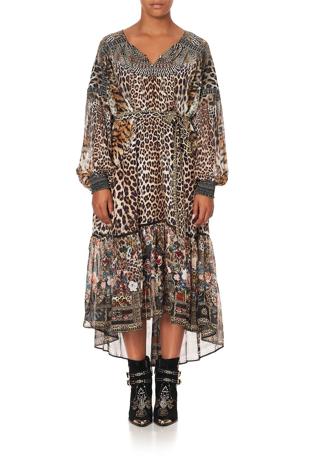 BLOUSON TIE DRESS WITH YOKE CALL OF THE CATHEDRAL