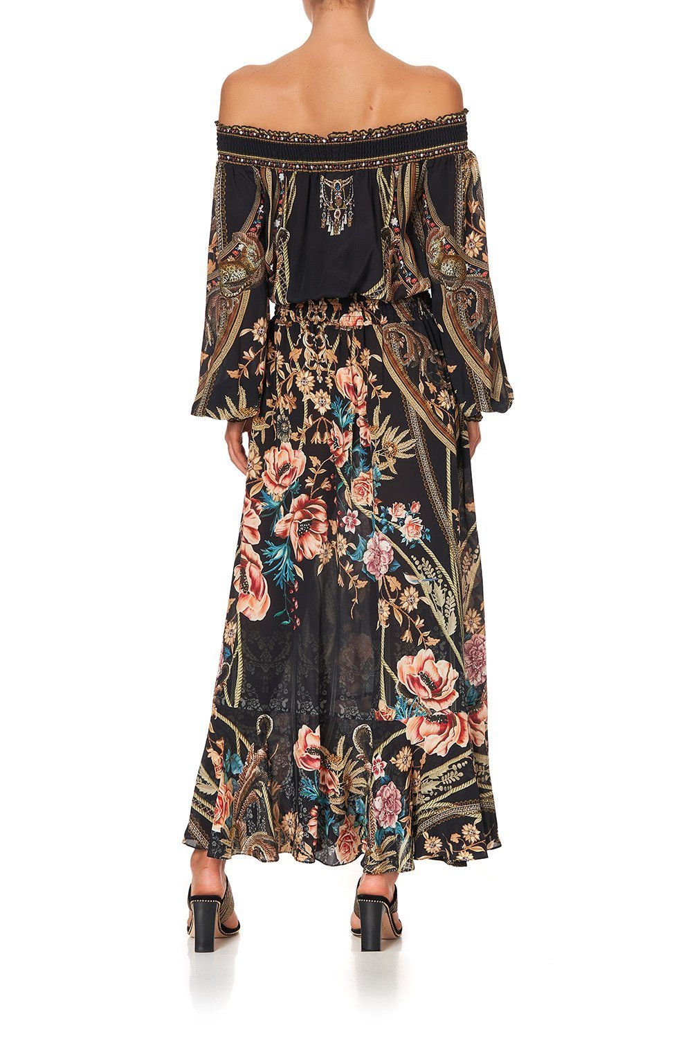 OFF SHOULDER SHIRRED DRESS BELLE OF THE BAROQUE