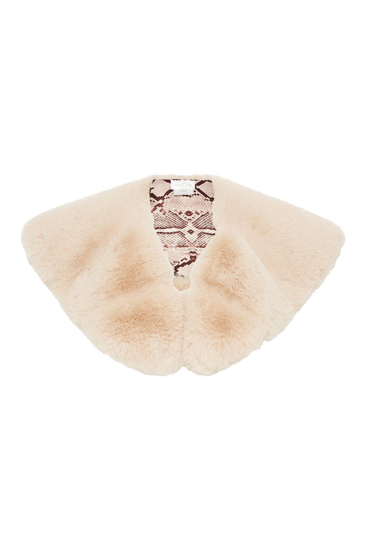 FAUX FUR STOLE WITH TIE ALL IS NOUVEAU