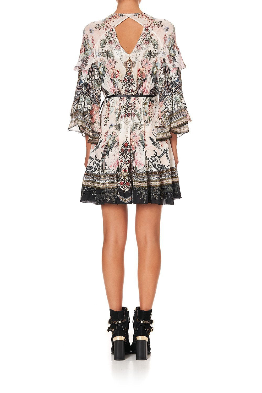 SHORT WRAP DRESS WITH RUFFLES ROMANCE IS BORN