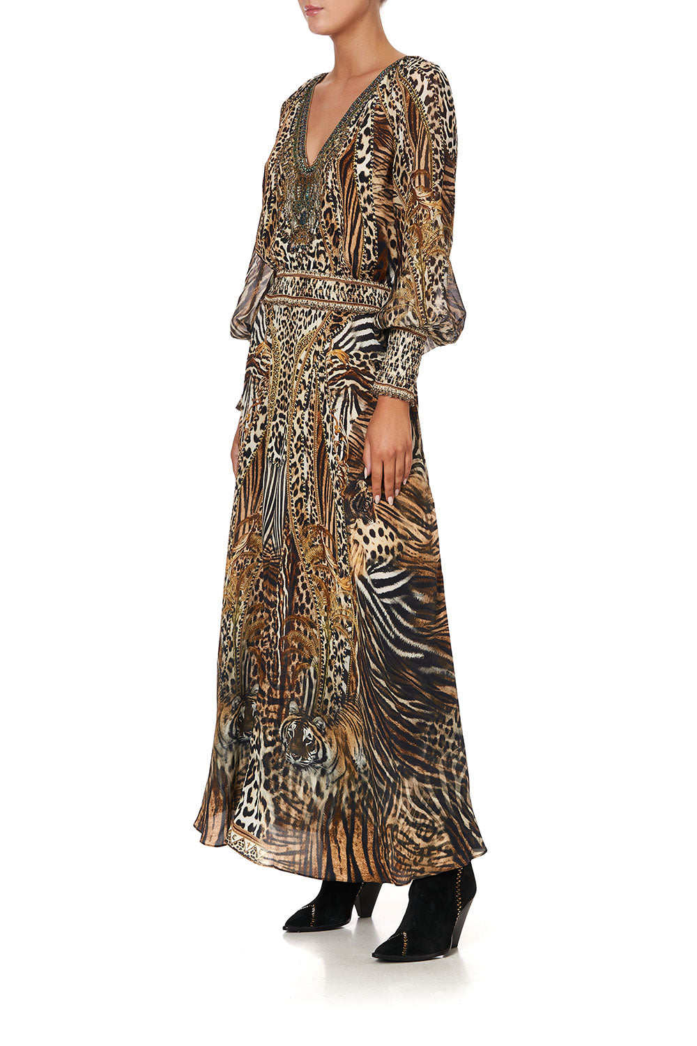 DRESS WITH SHIRRED WAIST AND CUFF BERKELEY ST AFTER DARK