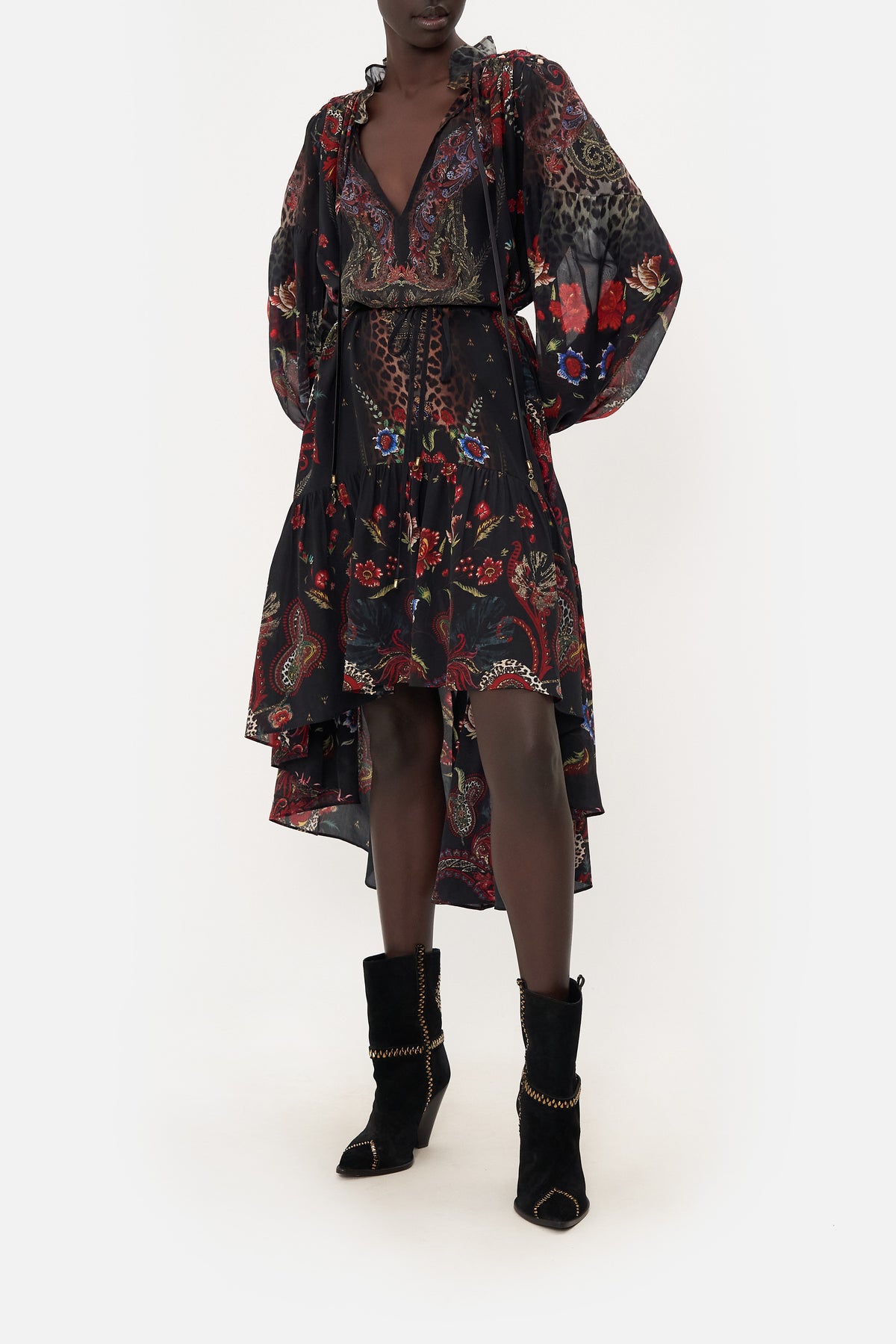 BLOUSON HIGH LOW DRESS WOODSTOCK ROCK