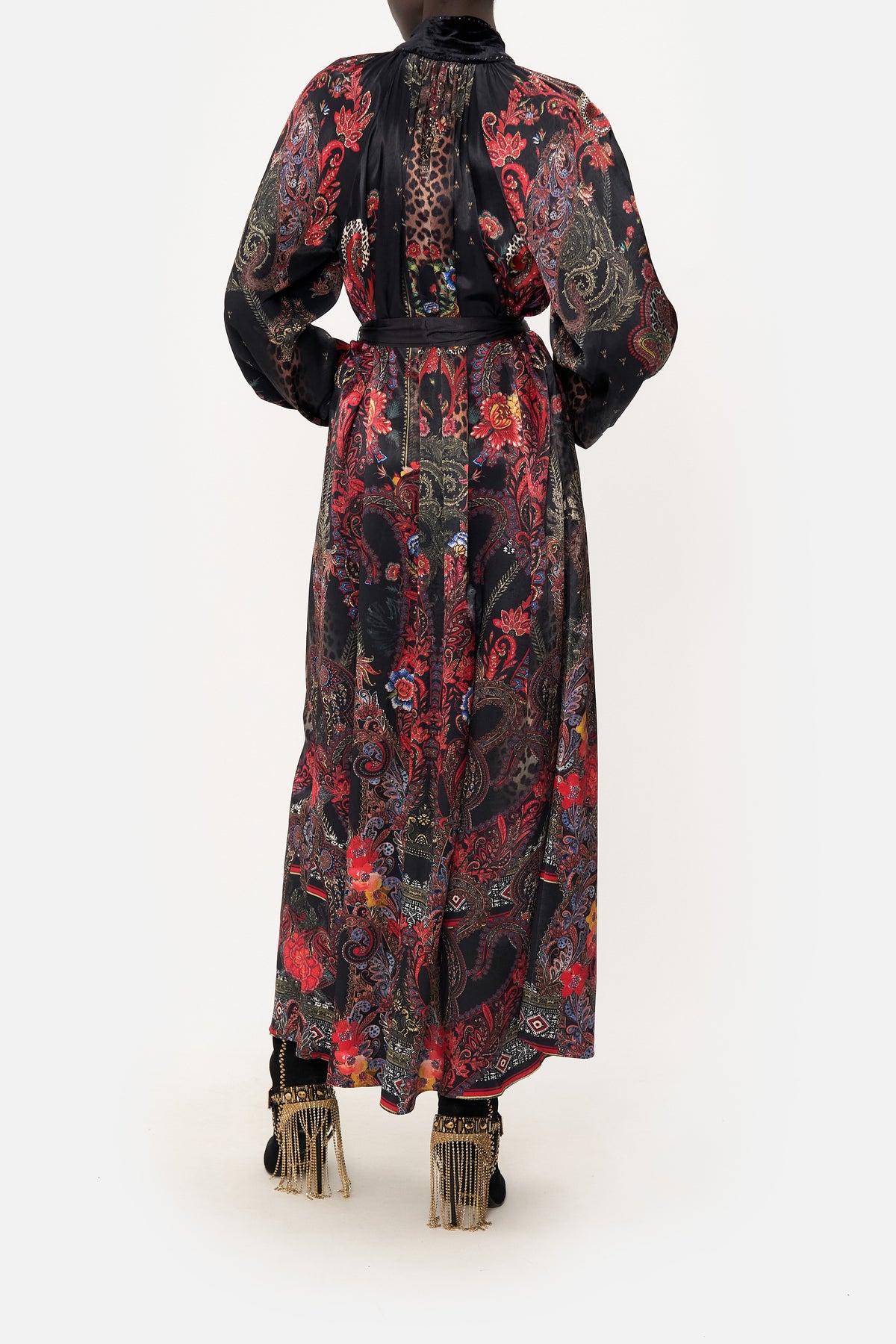 RAGLAN SLEEVE MIDI SHIRT DRESS WOODSTOCK ROCK