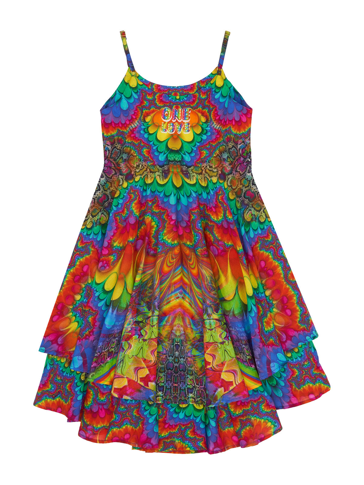 KIDS LAYERED DRESS 4-10 COMING DOWN FROM COSMOS