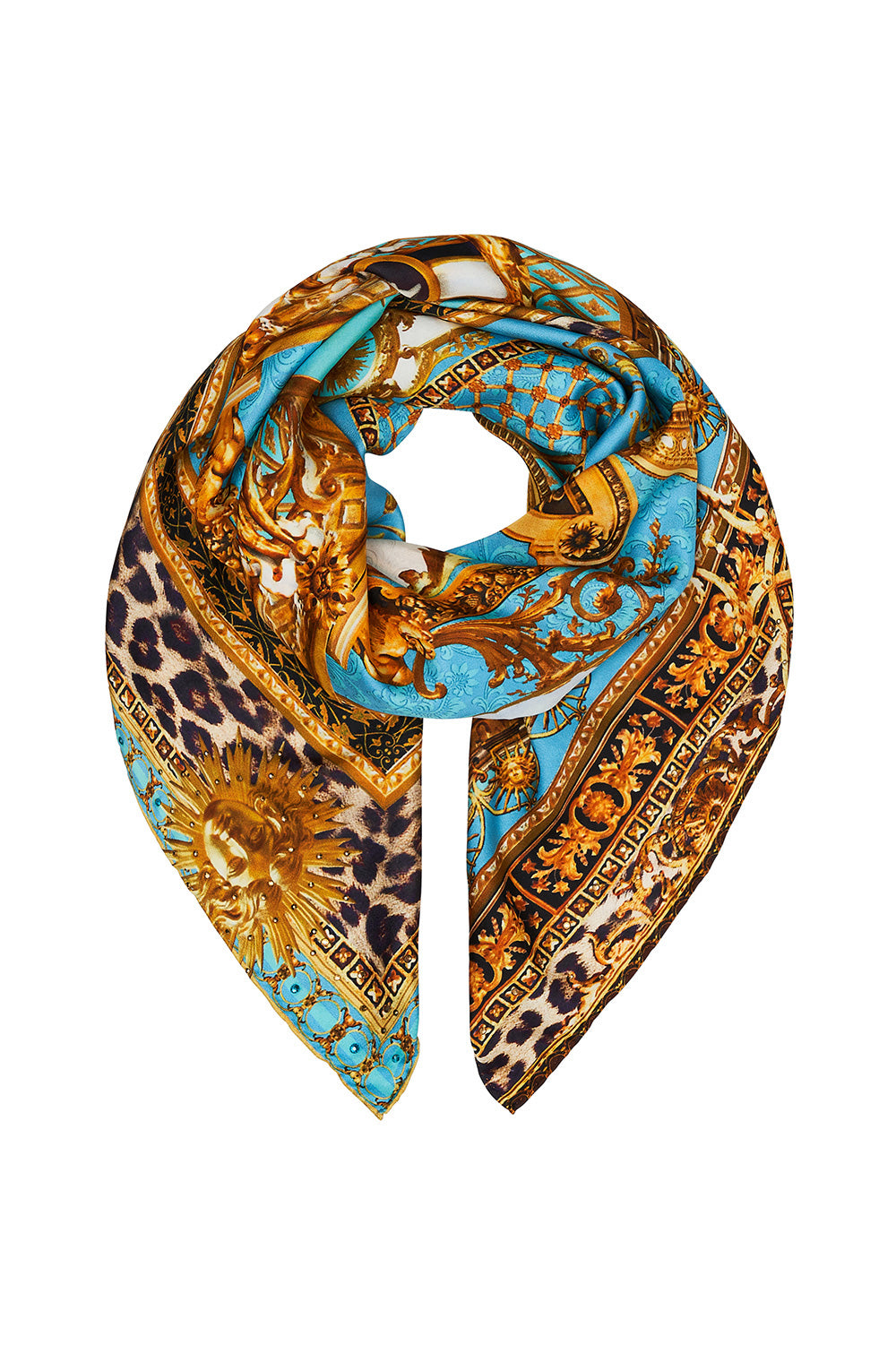 LARGE SQUARE SCARF DRIPPING IN DECADENCE