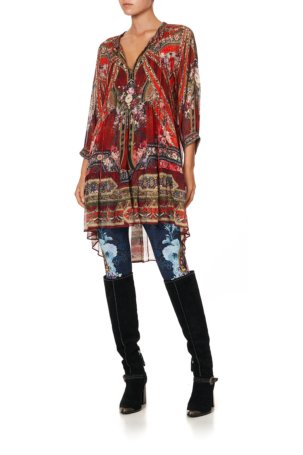 SHORT GATHERED PANEL DRESS STORIES OF A STATION