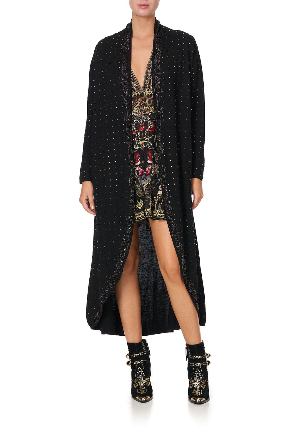 LONG KNITTED CASUAL CARDIGAN GOTHIC GODDESS