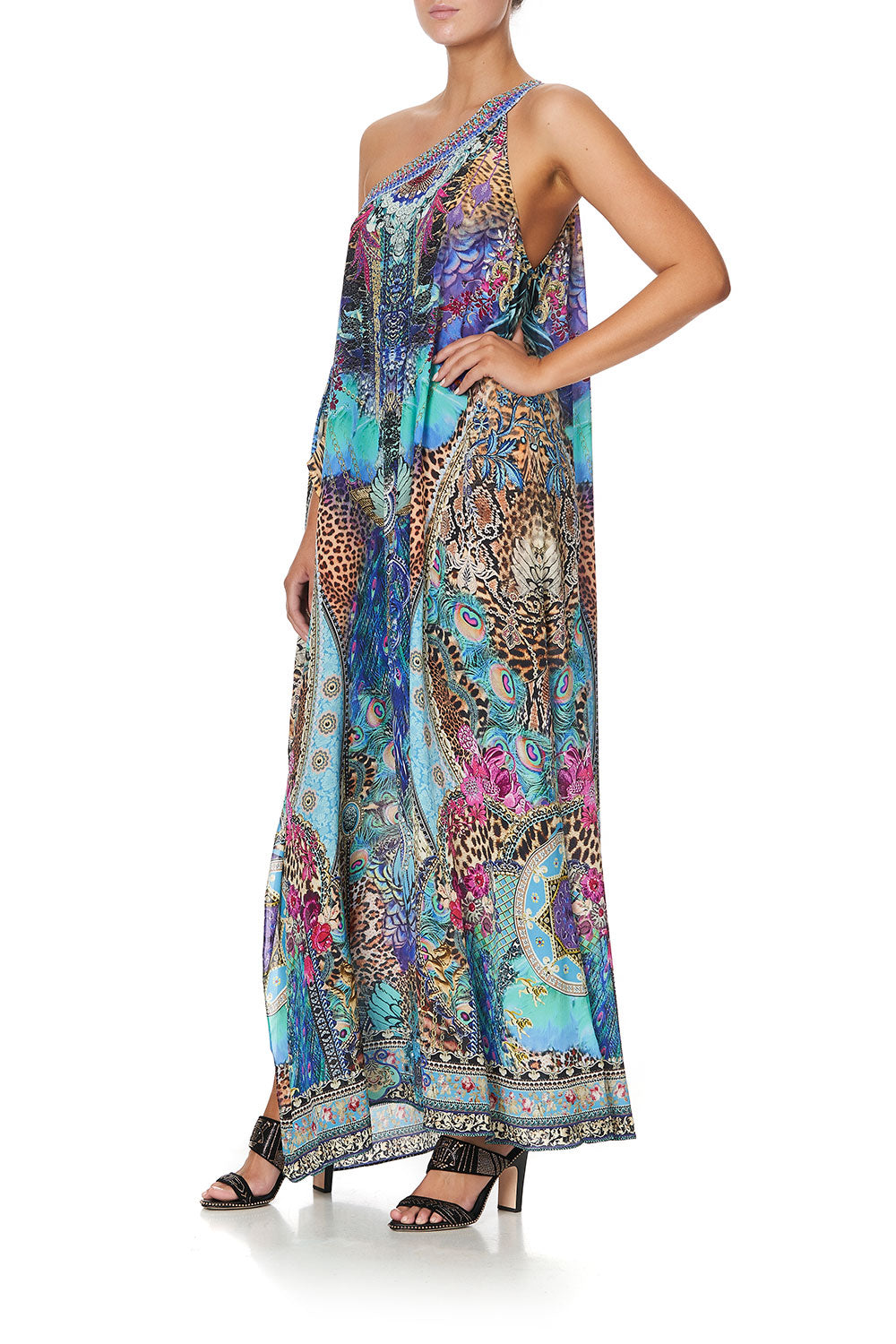 ONE SHOULDER KAFTAN WITH NECKBAND BASILICA BEAUTY