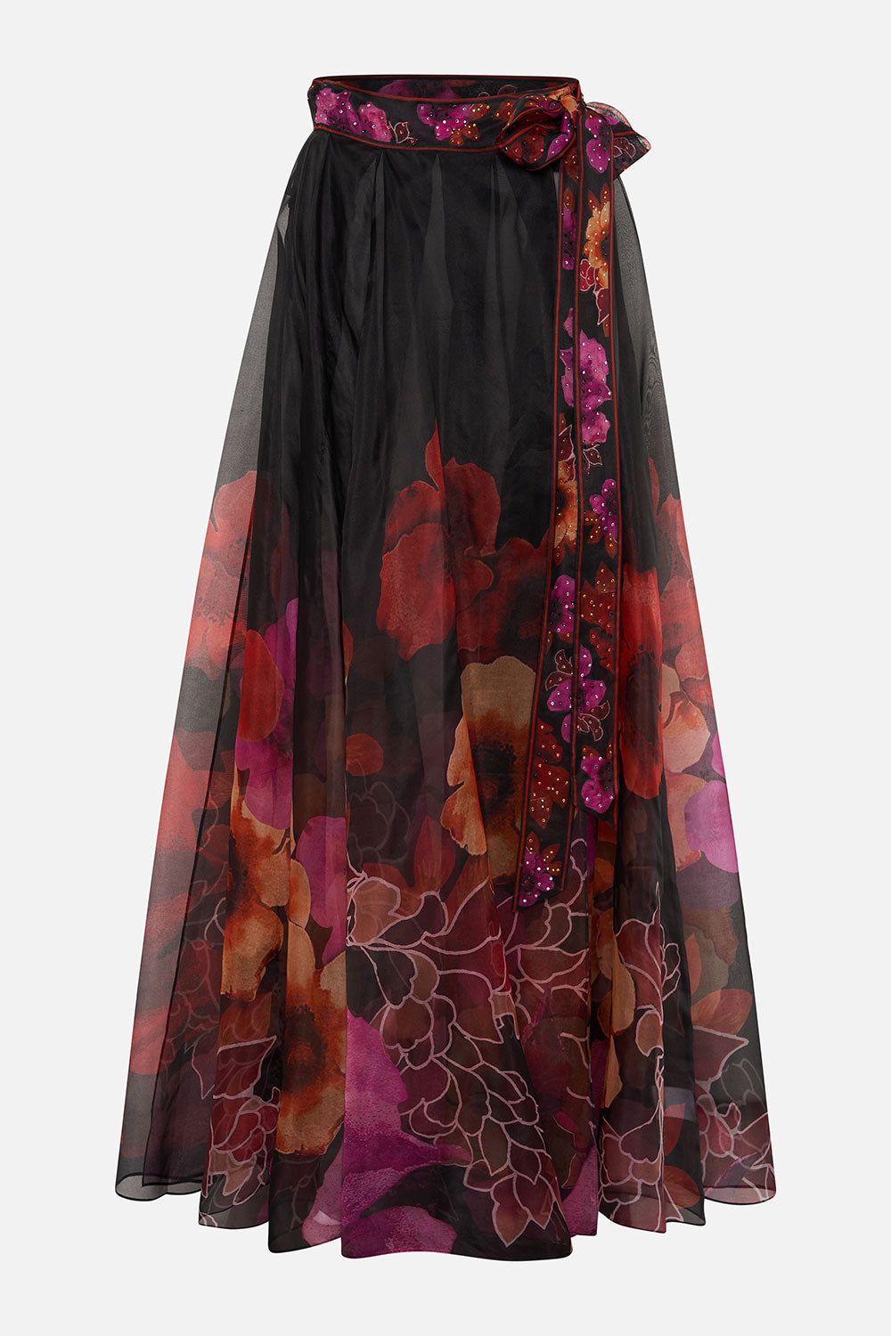 MAXI WRAP SKIRT MIDNIGHT POPPY