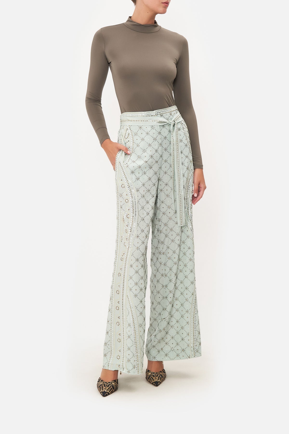 PAPERBAG WAIST WIDE LEG PANT LUXE ESPIRITU