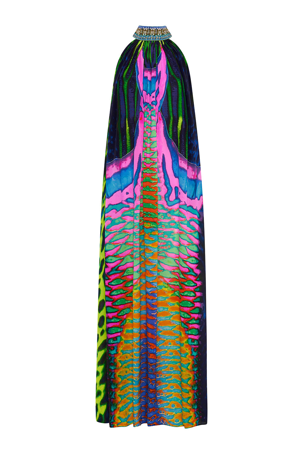 TIE NECK LONG DRESS POSEIDONS POISON