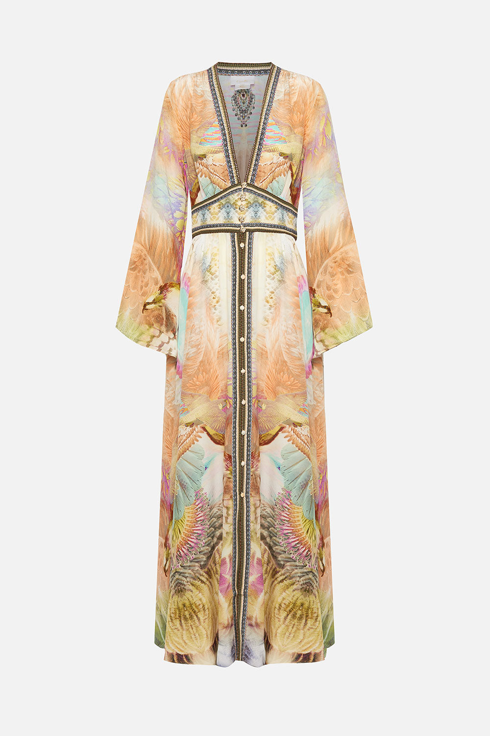 KIMONO SLEEVE DRESS WITH SHIRRING DETAIL TAKE FLIGHT