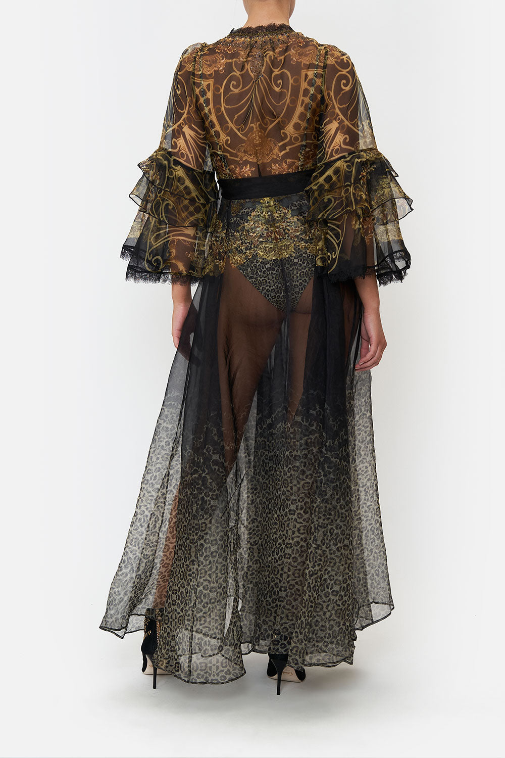 WRAP DRESS WRAP RUFFLE SLEEVE SHADOWS OF ARMADA