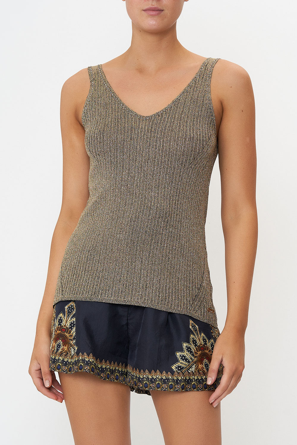 KNIT CAMI ITS ALL OVER TORERO