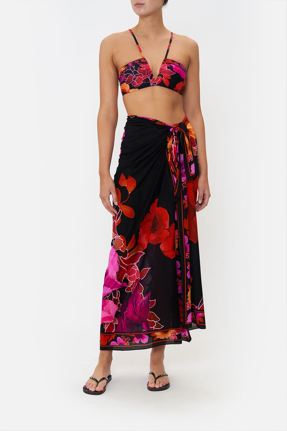 LONG SARONG MIDNIGHT POPPY