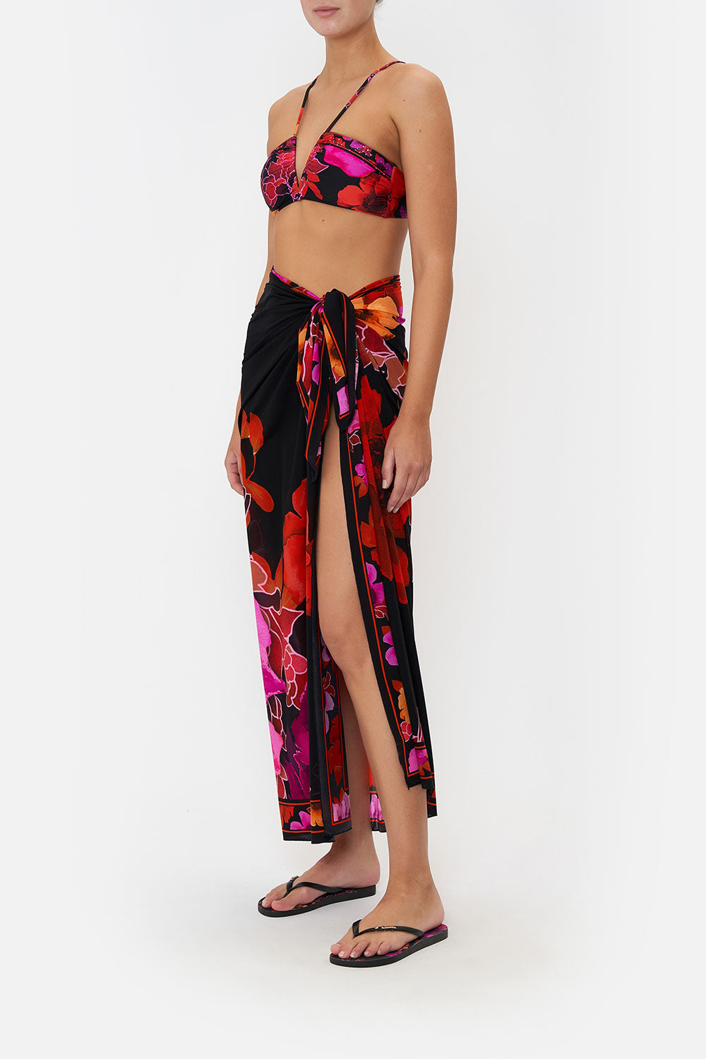 LONG SARONG MIDNIGHT POPPY